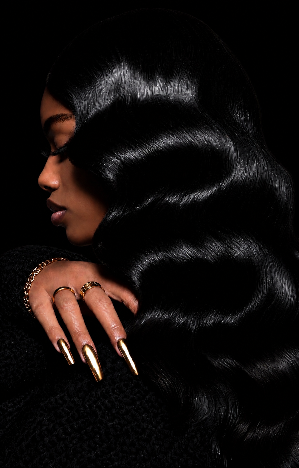 Beyond Extensions model with luxury hair